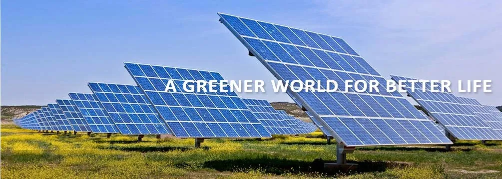 Solar array in a green field